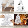 TECTAKE - Sapin de Noël artificiel avec support métallique blanc blanc - vignette