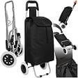 TECTAKE - Chariot de courses, de marché Pliable 2 Roues noir - vignette