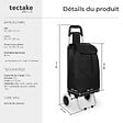 TECTAKE - Chariot de courses, de marché Pliable 2 Roues noir - vignette