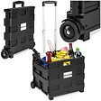 TECTAKE - Chariot de Courses à Roulettes Pliable 45 cm x 37,5cm x 45-97 cm noir - vignette