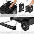 TECTAKE - Chariot de Courses à Roulettes Pliable 45 cm x 37,5cm x 45-97 cm noir - vignette