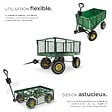 TECTAKE - Chariot de jardin 550 kg avec plateau vert - vignette