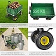 TECTAKE - Chariot de jardin 550 kg avec plateau vert - vignette