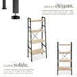 TECTAKE - Etagère échelle LIVERPOOL style industriel 61,5 x 36,5 x 150 cm Bois clair industriel, Chêne Sonoma - vignette