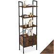 TECTAKE - Etagère échelle Brentwood 57,5x34x173cm Bois foncé industriel, rustique - vignette