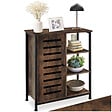 TECTAKE - Buffet 71x32x82cm Bois foncé industriel, rustique - vignette