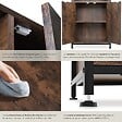 TECTAKE - Buffet Doncaster 60x38x125cm Bois foncé industriel, rustique - vignette
