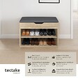 TECTAKE - Banc à chaussures JASMINA avec coussin d'assise 60x30x43,5cm Bois clair, Chêne Sonoma - vignette