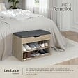 TECTAKE - Banc à chaussures JASMINA avec coussin d'assise 60x30x43,5cm Bois clair, Chêne Sonoma - vignette