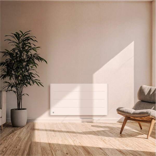 BESTHERM - Radiateur électrique fixe à inertie sèche céramique - BESTHERM - TANIN 2000W - horizontal blanc - large