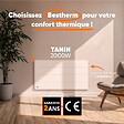BESTHERM - Radiateur électrique fixe à inertie sèche céramique - BESTHERM - TANIN 2000W - horizontal blanc - vignette