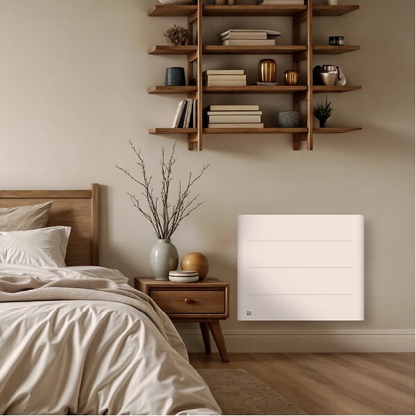 BESTHERM - Radiateur électrique fixe à inertie sèche céramique 1000W TANIN horizontal blanc - large