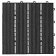 PROGARDEN - Dalle de sol 30x30cm lot de 6 Gris foncé - vignette