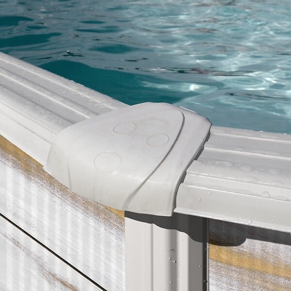 GRE POOLS - Piscine ronde acier Ø4,80m x H: 1,22m -  Imitation bois Nordique - large