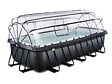 EXIT TOYS - Piscine tubulaire Black Leather rectangulaire 5,40 x 2,50 x 1,22 m avec dôme - Exit Toys - vignette