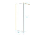 AURLANE - Paroi de Douche 70x195 cm en Verre Trempé 5 mm - Finition Or Brossé - GOLD ELEMENTARY - vignette