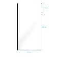 AURLANE - Paroi de Douche 100x200cm Verre Transparent - Profilé + Barre Plafond Noire - FREEDOM 2 BLACK - vignette