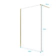 AURLANE - Paroi de Douche 120x195 cm en Verre Trempé 5 mm - Finition Or Brossé - GOLD ELEMENTARY - vignette