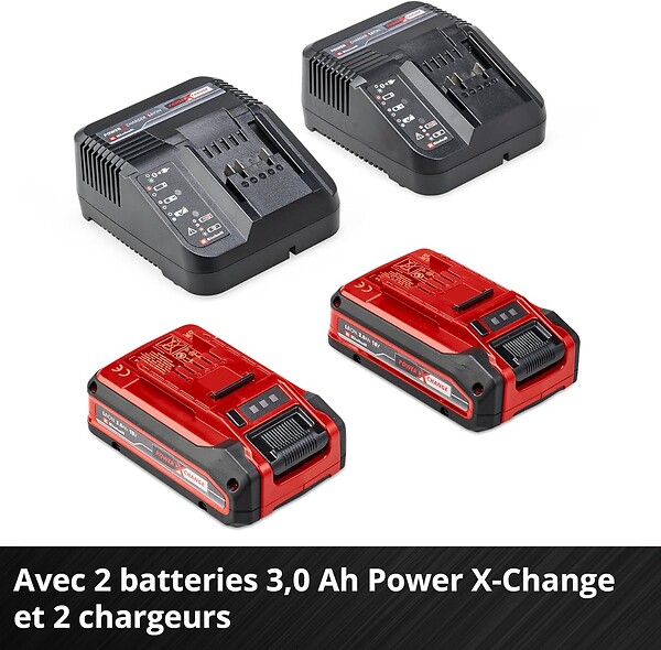 EINHELL - Tondeuse à gazon sans fil RASARRO 36/36 Kit Power X-Change EINHELL 3413282 avec 2 batteries 3,0 Ah et 2 chargeurs - large