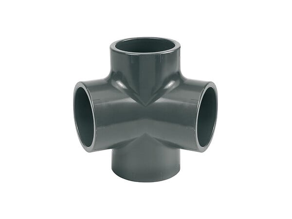 FITT - Té 4 voies PVC pression 90° Ø 63 mm - Fitt - large