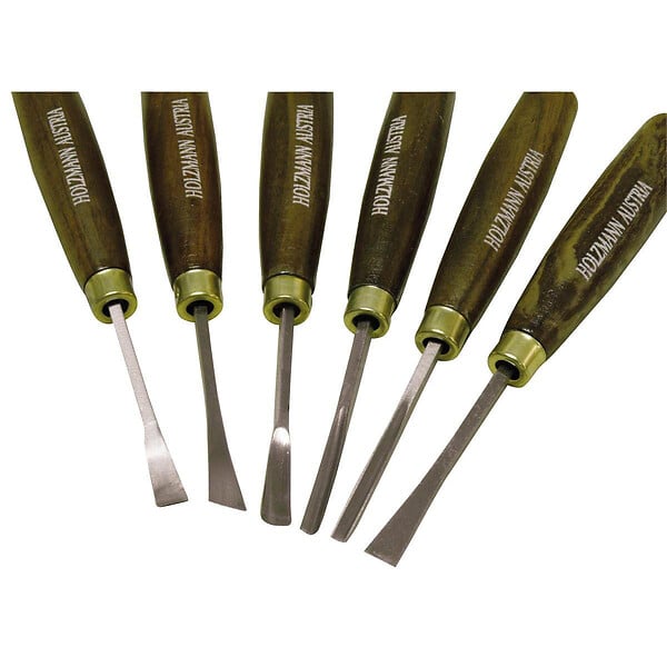 HOLZMANN - Jeu de 6 outils de tournage pour bois - large