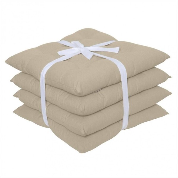 CENTRALE BRICO - Set de 4 Galettes de chaise Popy, beige l.38 x H.38 cm - large
