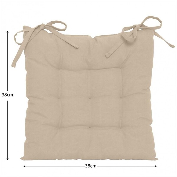 CENTRALE BRICO - Set de 4 Galettes de chaise Popy, beige l.38 x H.38 cm - large