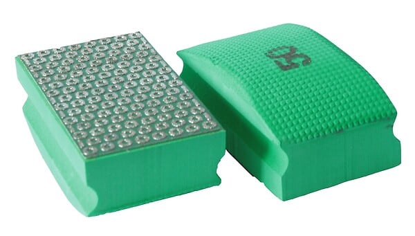 BERG - Set de tampons de ponçage manuel diamant - comprenant K50-vert, K100-noir, K200-rouge - 55 x 90 mm - large