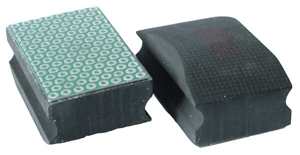 BERG - Set de tampons de ponçage manuel diamant - comprenant K50-vert, K100-noir, K200-rouge - 55 x 90 mm - large