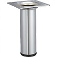 HETTICH - Pied de meuble cylindrique fixe acier chromé gris, 10 cm - vignette