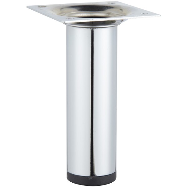HETTICH - Pied de meuble cylindrique fixe acier chromé gris, 10 cm - large