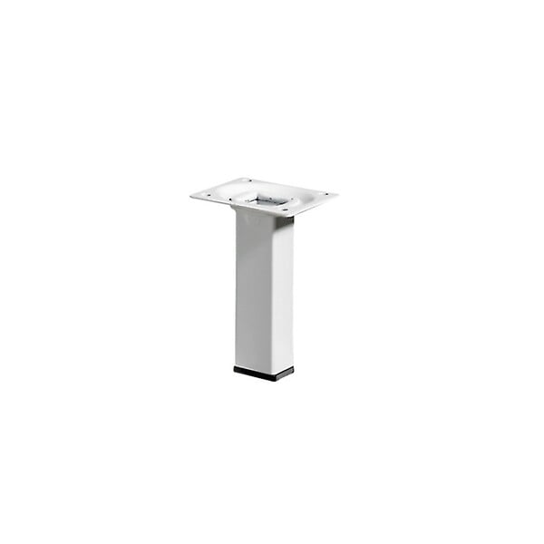 HETTICH - Pied de meuble carré fixe acier époxy blanc, 10 cm - large