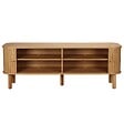 OVIALA - Meuble TV scandinave rectangulaire 2 portes L150 cm effet bois clair - Taylor - vignette