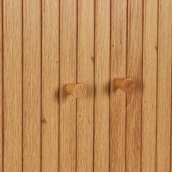 OVIALA - Meuble TV scandinave rectangulaire 2 portes L150 cm effet bois clair - Taylor - large