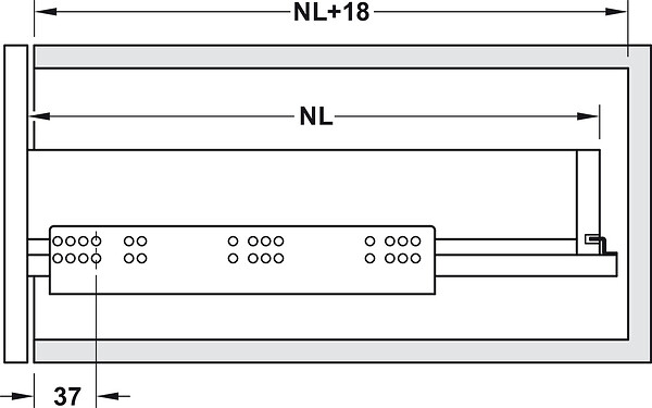 HANGER - Paire de coulisses MATRIX 450mm avec amortisseur + 2 attaches - 433.03.654 - large