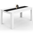 ID MARKET - Table à manger rectangle GEORGIA 8 personnes blanche et noire 160 x 80 cm - vignette