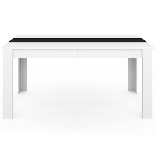 ID MARKET - Table à manger rectangle GEORGIA 8 personnes blanche et noire 160 x 80 cm - large