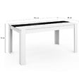 ID MARKET - Table à manger rectangle GEORGIA 8 personnes blanche et noire 160 x 80 cm - vignette