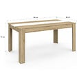 ID MARKET - Table à manger rectangle GEORGIA 8 personnes imitation hêtre et blanche 160 x 80 cm - vignette