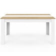ID MARKET - Table à manger rectangle GEORGIA 8 personnes blanche et imitation hêtre 160 x 80 cm - vignette