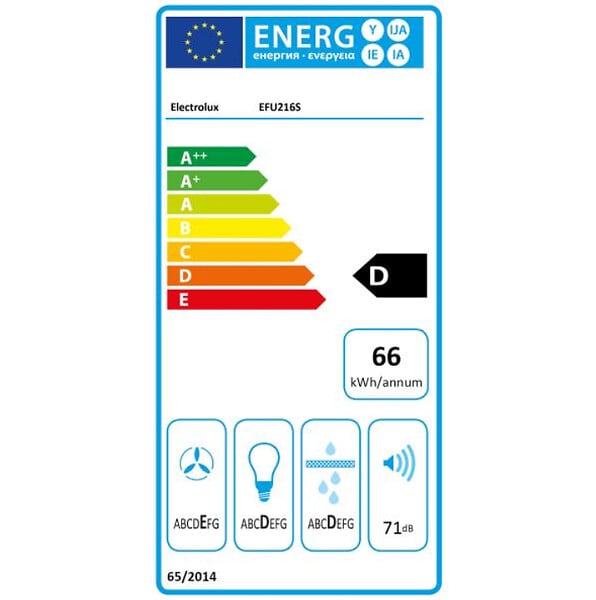 ELECTROLUX - Hotte visière 272m³/h ELECTROLUX 60cm, EFU216S - large