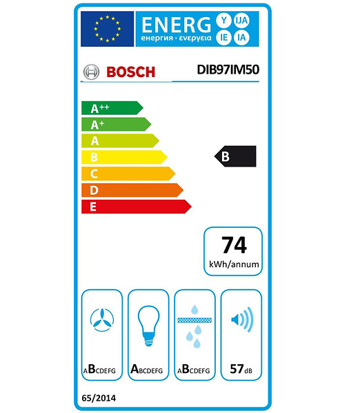 BOSCH - Hotte standard BOSCH DIB97IM50 90 cm 754 m3/h 45 dB B - large