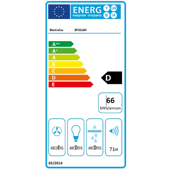 ELECTROLUX - Hotte visière 272m³/h ELECTROLUX 60cm, EFU216K - large
