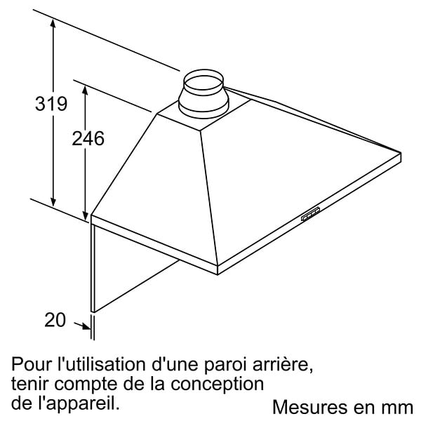 BOSCH - Hotte décorative 360m³/h BOSCH 60cm, 1107699 - large