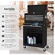 TECTAKE - Servante d atelier noire en métal avec caisse à outils amovible 10 compartiments pratique et robuste - vignette
