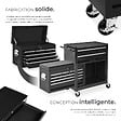 TECTAKE - Servante d atelier noire en métal avec caisse à outils amovible 10 compartiments pratique et robuste - vignette