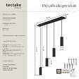 TECTAKE - Plafonnier Lumea, 4 lampes, câbles réglables en longueur noir - vignette