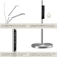 TECTAKE - Lampe de sol Prisma LED, 5 modes d'éclairage, 12 W, dimmable argent - vignette