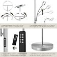 TECTAKE - Lampadaire Auralis LED 20W avec lampe de lecture dimmable Nickel mat - vignette