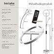 TECTAKE - Lampadaire Auralis LED 20W avec lampe de lecture dimmable Nickel mat - vignette